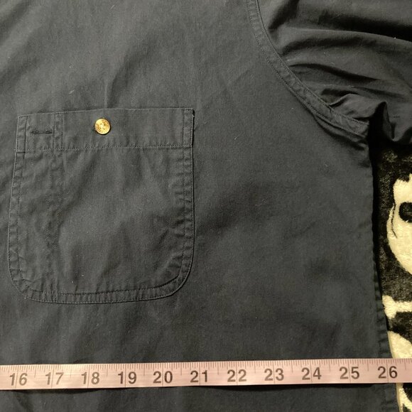 OSCAR DE LA RENTA Navy blue short-sleeve button-down shirt ~ Men's XL 1X XXL 2X - Picture 7 of 10